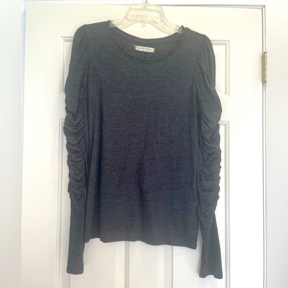 Free People Gray Rutch Top Medium
